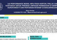 Uji Performance Model Infiltrasi Horton, Phillip, dan Kostiakov untuk Prediksi Limpasan Permukaan di Demplot Agroforestry dan Pertanian Intensif di Banjarnegara