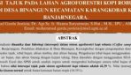 Intersepsi Tajuk pada Lahan Agroforestri Kopi Robusta (Coffea canephora) di Desa Binangun Kecamatan Karangkobar Kabupaten Banjarnegara