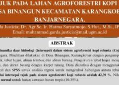 Intersepsi Tajuk pada Lahan Agroforestri Kopi Robusta (Coffea canephora) di Desa Binangun Kecamatan Karangkobar Kabupaten Banjarnegara