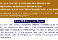 Analisis Daya Dukung Ketersediaan Sumber Air dalam Memenuhi Kebutuhan Masyarakat di Desa Binangun, Kecamatan Karangkobar, Kabupaten Banjarnegara