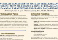 Identifikasi Karakteristik Mata Air serta Rancangan Konservasi Mata Air Berbasis Zonasi di Desa Binangun Kecamatan Karangkobar Kabupaten Banjarnegara